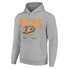 NHL Anaheim Ducks Starter Team Logo Graphic Fleece Tri-Blend Pullover Hoodie - Heather Gray