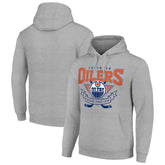 NHL Edmonton Oilers Starter Team Logo Graphic Fleece Tri-Blend Pullover Hoodie - Heather Gray