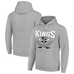 NHL Los Angeles Kings Starter Team Logo Graphic Fleece Tri-Blend Pullover Hoodie - Heather Gray