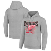NHL Detroit Red Wings Starter Team Logo Graphic Fleece Tri-Blend Pullover Hoodie - Heather Gray