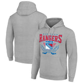 NHL New York Rangers Starter Team Logo Graphic Fleece Tri-Blend Pullover Hoodie - Heather Gray