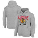 NHL Chicago Blackhawks Starter Team Logo Graphic Fleece Tri-Blend Pullover Hoodie - Heather Gray