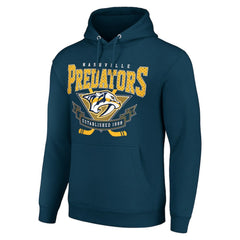 NHL Nashville Predators Starter Team Logo Graphic Fleece Tri-Blend Pullover Hoodie - Navy