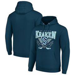 NHL Seattle Kraken Starter Team Logo Graphic Fleece Tri-Blend Pullover Hoodie - Deep Sea Blue