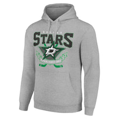 NHL Dallas Stars Starter Team Logo Graphic Fleece Tri-Blend Pullover Hoodie - Heather Gray