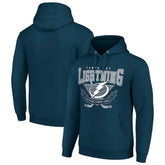 NHL Tampa Bay Lightning Starter Team Logo Graphic Fleece Tri-Blend Pullover Hoodie - Navy
