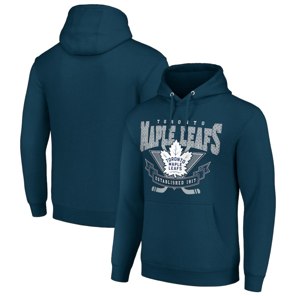 NHL Toronto Maple Leafs Starter Team Logo Graphic Fleece Tri-Blend Pullover Hoodie - Navy