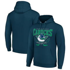 NHL Vancouver Canucks Starter Team Logo Graphic Fleece Tri-Blend Pullover Hoodie - Navy