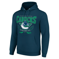 NHL Vancouver Canucks Starter Team Logo Graphic Fleece Tri-Blend Pullover Hoodie - Navy