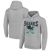 NHL San Jose Sharks Starter Team Logo Graphic Fleece Tri-Blend Pullover Hoodie - Heather Gray