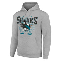 NHL San Jose Sharks Starter Team Logo Graphic Fleece Tri-Blend Pullover Hoodie - Heather Gray