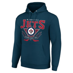NHL Winnipeg Jets Starter Team Logo Graphic Fleece Tri-Blend Pullover Hoodie - Navy