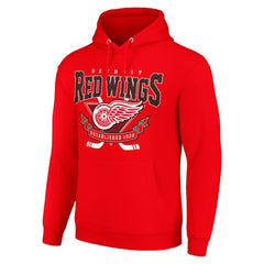 NHL Detroit Red Wings Starter Team Logo Graphic Fleece Tri-Blend Pullover Hoodie - Red