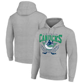NHL Vancouver Canucks Starter Team Logo Graphic Fleece Tri-Blend Pullover Hoodie - Heather Gray