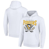 NHL Pittsburgh Penguins Starter Team Logo Graphic Fleece Tri-Blend Pullover Hoodie - White