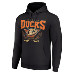 NHL Anaheim Ducks Starter Team Logo Graphic Fleece Tri-Blend Pullover Hoodie - Black