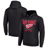NHL Detroit Red Wings Starter Team Logo Graphic Fleece Tri-Blend Pullover Hoodie - Black