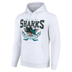 NHL San Jose Sharks Starter Team Logo Graphic Fleece Tri-Blend Pullover Hoodie - White