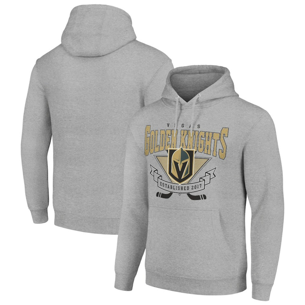 NHL Vegas Golden Knights Starter Team Logo Graphic Fleece Tri-Blend Pullover Hoodie - Heather Gray