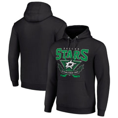 NHL Dallas Stars Starter Team Logo Graphic Fleece Tri-Blend Pullover Hoodie - Black