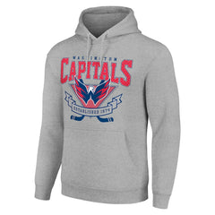 NHL Washington Capitals Starter Team Logo Graphic Fleece Tri-Blend Pullover Hoodie - Heather Gray