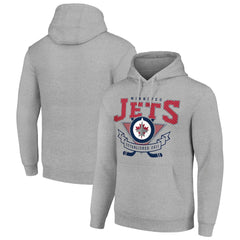 NHL Winnipeg Jets Starter Team Logo Graphic Fleece Tri-Blend Pullover Hoodie - Heather Gray