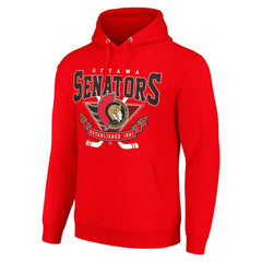NHL Ottawa Senators Starter Team Logo Graphic Fleece Tri-Blend Pullover Hoodie - Red