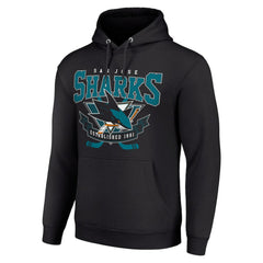 NHL San Jose Sharks Starter Team Logo Graphic Fleece Tri-Blend Pullover Hoodie - Black