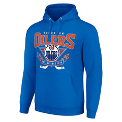 NHL Edmonton Oilers Starter Team Logo Graphic Fleece Tri-Blend Pullover Hoodie - Royal