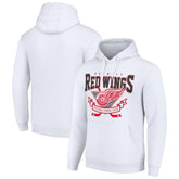 NHL Detroit Red Wings Starter Team Logo Graphic Fleece Tri-Blend Pullover Hoodie - White