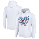 NHL Colorado Avalanche Starter Team Logo Graphic Fleece Tri-Blend Pullover Hoodie - White