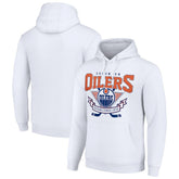 NHL Edmonton Oilers Starter Team Logo Graphic Fleece Tri-Blend Pullover Hoodie - White