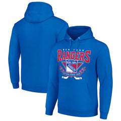 NHL New York Rangers Starter Team Logo Graphic Fleece Tri-Blend Pullover Hoodie - Blue