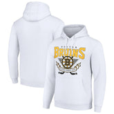 NHL Boston Bruins Starter Team Logo Graphic Fleece Tri-Blend Pullover Hoodie - White