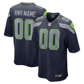 NFL Seattle Seahawks Custom Game Jersey - College Navy