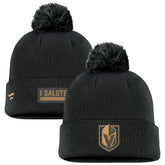 NHL Vegas Golden Knights Fanatics Military Appreciation Cuffed Knit Hat with Pom - Black