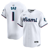 MLB Miami Marlins Nike #1 Dad Home Limited Jersey - White