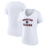 Houston Texans Women's Secondary Logo V-Neck T-Shirt White