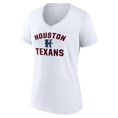 Houston Texans Women's Secondary Logo V-Neck T-Shirt White