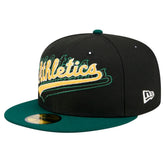 Athletics New Era Shadow Stitch 59FIFTY Fitted Hat - Black Hats