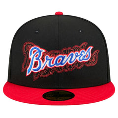 Atlanta Braves New Era Shadow Stitch 59FIFTY Fitted Hat - Black Hats