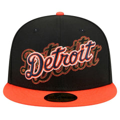 Detroit Tigers New Era Shadow Stitch 59FIFTY Fitted Hat - Black Hats