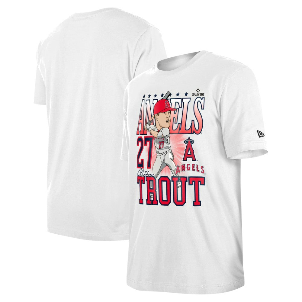 Mike Trout Los Angeles Angels New Era Caricature T-Shirt - White T-shirts
