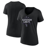 Colorado Rockies Women's Elevation V-Neck T-Shirt - Black T-shirts