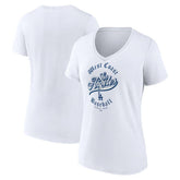 Los Angeles Dodgers Women's West Coast Baseball V-Neck T-Shirt - White T-shirts