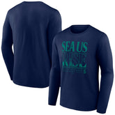 Seattle Mariners Sea Us Rise Long Sleeve T-Shirt - Navy T-shirts