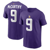J.J. McCarthy Minnesota Vikings Youth Fuse Name & Number T-Shirt Purple