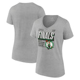 Boston Celtics Women's 2024 Eastern Conference Champions Locker Room Post Up Move V-Neck T-Shirt Steel