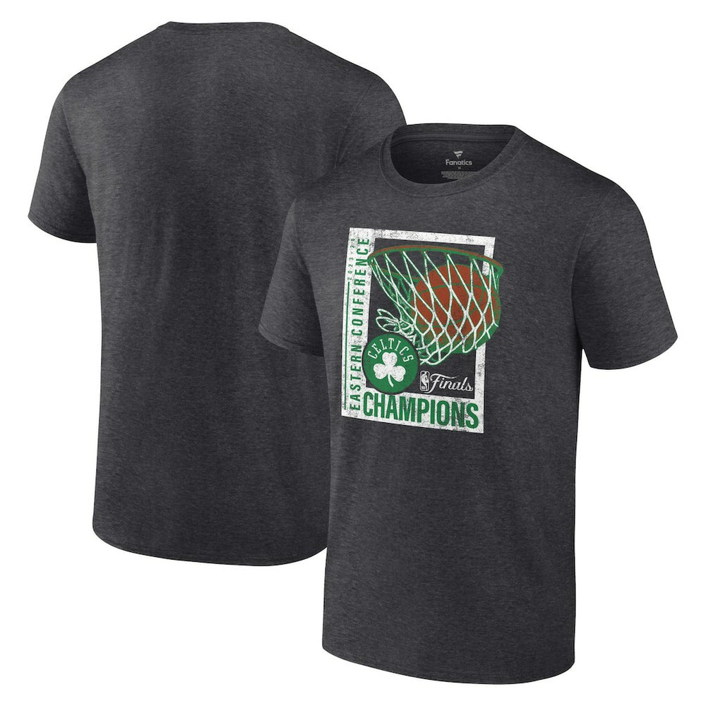 Boston Celtics 2024 Eastern Conference Champions Full Court Trap T-Shirt Heather Charcoal