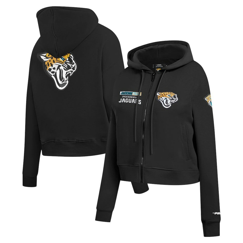 Jacksonville Jaguars Pro Standard Women's Split Logo Full-Zip Hoodie Black